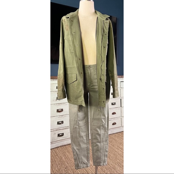 Anthropologie Sage Green Utility Cargo Pants Size 30 - Picture 14 of 16